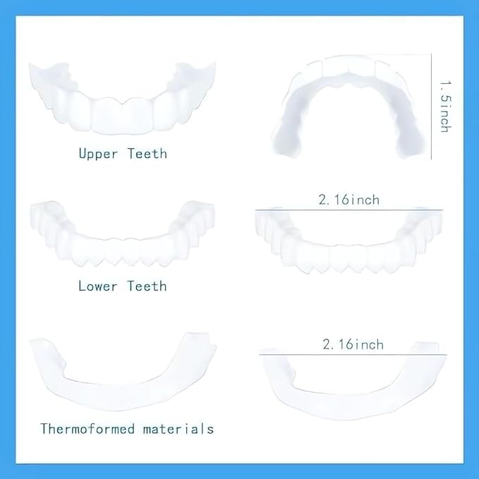 2 Pairs, Temporarily Adjustable for Men and Women, Regain Confidence Smile Teeth Whitening Kits(White) (1)