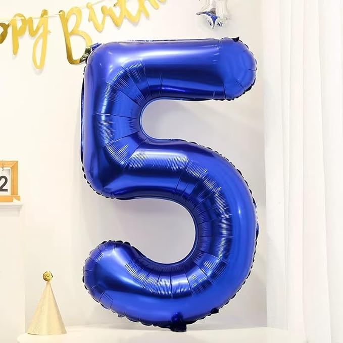 40 inch Navy Blue Number Balloon Dark Blue 5 Balloons Giant Foil Helium Balloons Blue Number 5 Balloon for 5th Birthday Party Decorations