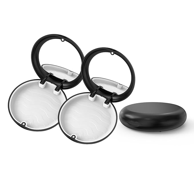 2 Pack Retainer Case with Mirror, Fashion Orthodontic Slim Night Guard Cases, Portable Mouth Guard Storage Case for Travel