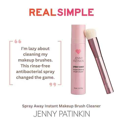 JENNY PATINKIN Instant Makeup Brush Cleaner Spray, Cleaner Solution for Makeup Brushes, Makeup Sponge & Powder Puff, Professional & Travel-Sized Sanitizing Spray, Quick Drying. (2.37 fl oz)
