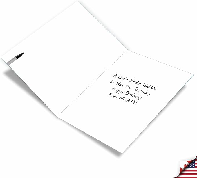 NobleWorks Jumbo Hilarious Birthday Greeting Card From Us 8.5 x 11 Inch with Envelope (1 Pack) Oversize Jumbo Bday Empty Bird Feeder J2561BDG-US