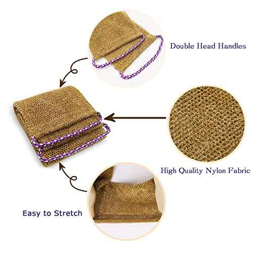 Dr.Pedi 3 Pieces African Net Sponge with Handles Long African Exfoliating Net Washcloth Bath Sponge Net Cloth Wash Net Body Back Scrubber for Shower Loofah