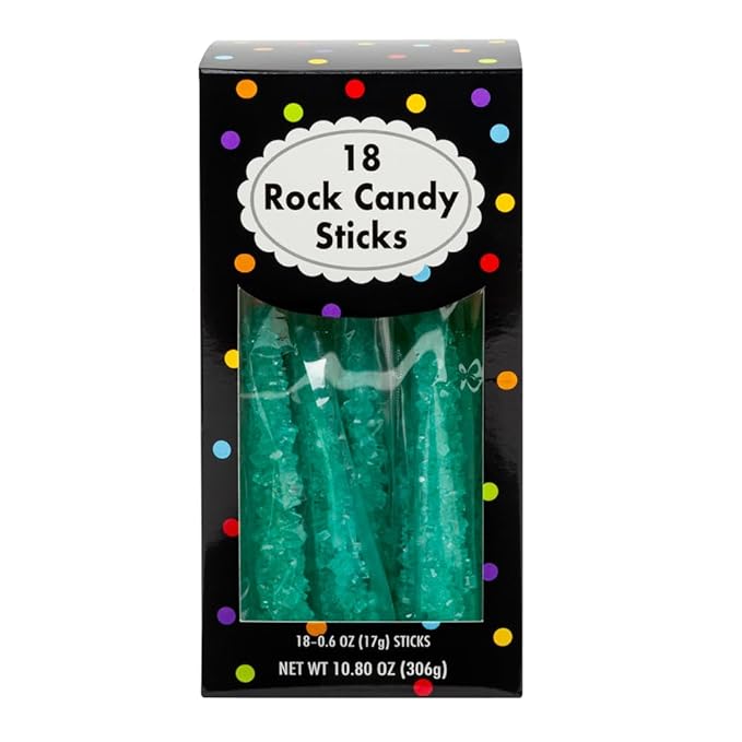 Amusemints Rock Candy Individually Wrapped Sticks (Robin Egg Blue) - 18 PC Box - Colorful Hard Candy, Perfect for Parties, Gifting & Nostalgic Treats