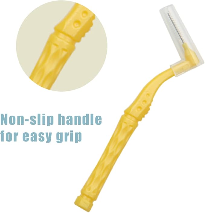L-Shaped Interdental Brushes Oral Dental Hygiene Brush Angled Interdental Toothpick Short Handle 30Pcs 5 Different Sizes Tooth Portable Cleaning Tool (Multi-Colored)