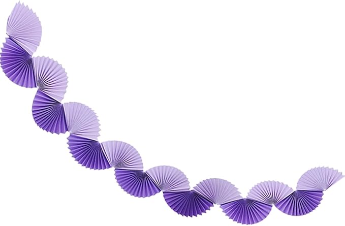Paper Fan Garland - Paper Fan Garland Party Decorations - Perfect for Birthday Parties, Holiday Decorations, Family Gatherings, Weddings and More (Purple)