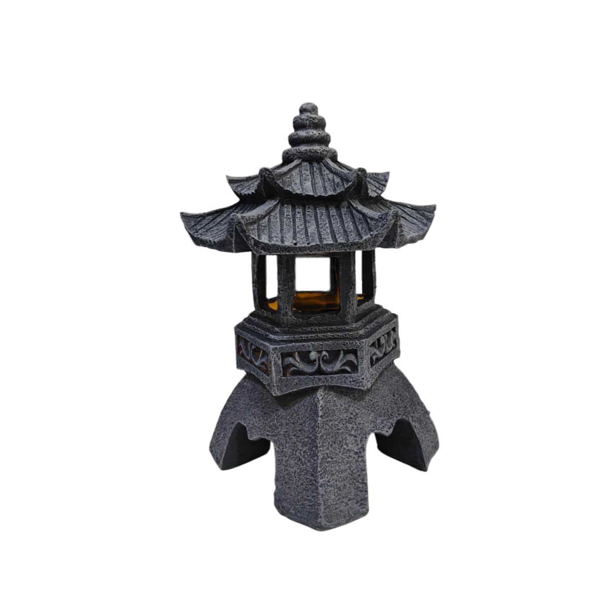 YLSMILE Solar Pagoda Lantern Garden Statue: Japanese Zen Lantern Garden Decor-LED Figurine Lamp Pagoda Statue Figurine for Home Table Outdoor Decor