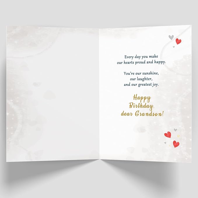 Grandson Birthday Card Gifts, Birthday Card for Grandson from Grandma Grandpa Grandparents