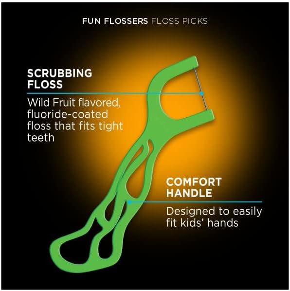 DenTek Kids Fun Flossers, Wild Fruit Flavor, 40 Each (Pack of 6)