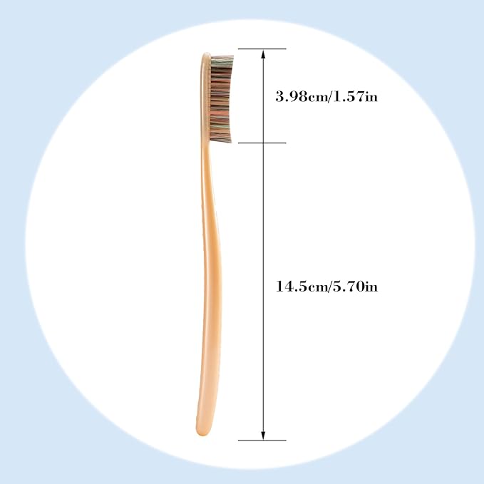 Big Head Medium Toothbrush Long Head Adult Toothbrush Cleaning Stains whitening Teeth Set of 4.