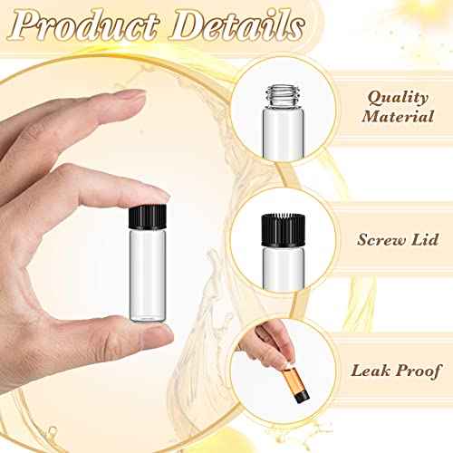 Lallisa 80 Pcs 5 ml Small Glass Vials with Screw Caps and Plastic Stopper Anointing Oil Sample Clear Bottles Leakproof for Liquids Aromatherapy Fragrance Lightweight Perfume Travel