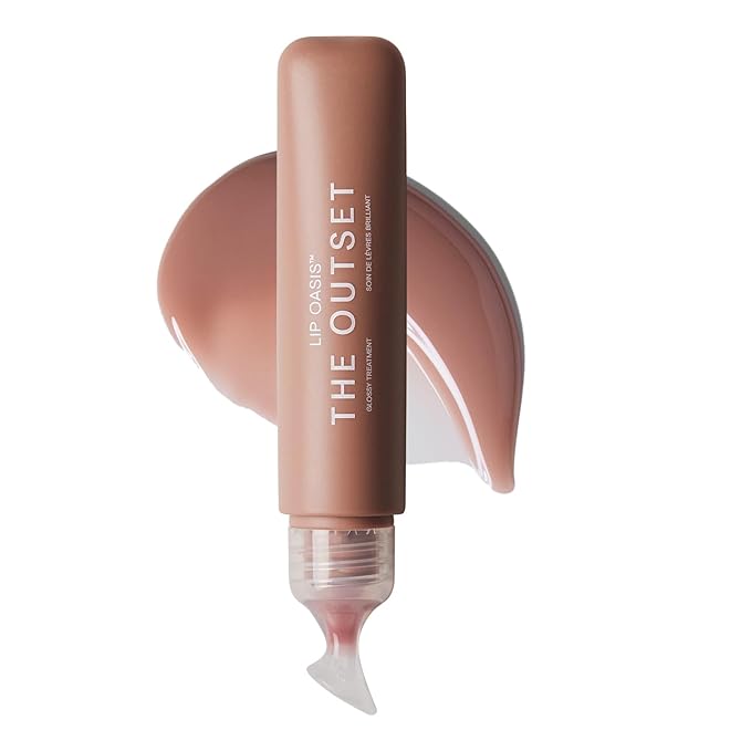 The Outset Lip Oasis Glossy Treatment | Skincare Essentials | Vegan | Gluten Free | Clean Beauty | Unisex for All Skin Types | Dune | 0.3 oz