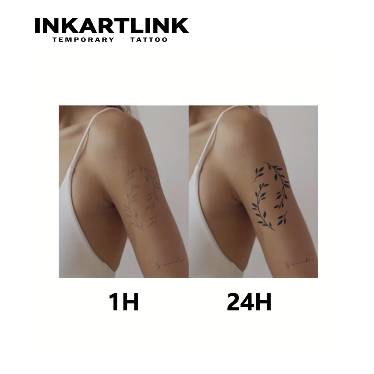 INKARTLINK Semi-Permanent Tattoos, Perfect for Women's Arm (Thorny Rose)