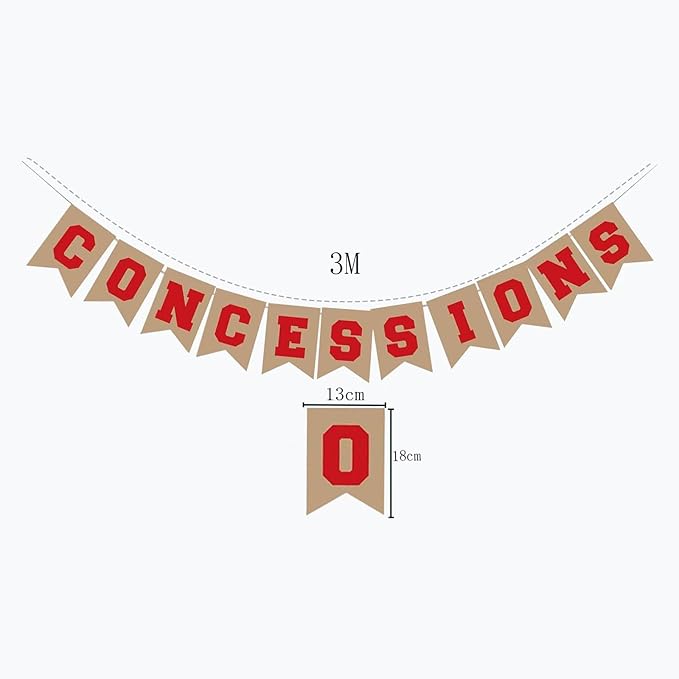 Baseball Sports Theme Concession Sign Garland Decor - Stand Supplies for Banner Decorations