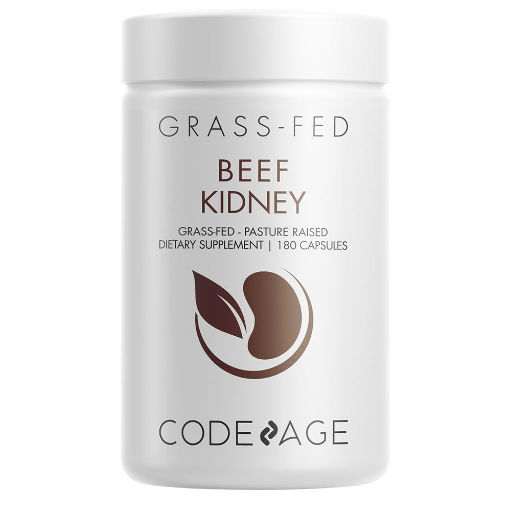 Codeage Beef Kidney, Grass-Fed, Freeze Dried, Desiccated, 180 Capsules