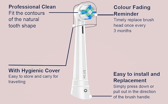 iO Replacement Heads Compatible with Oral B iO 2/3/4/5/6/7/8/9/10/Deep Clean Series Electric Toothbrush, Brush Heads Compatible with Oral B iO with Medium Bristles Care Your Teeth (8 Black/White)