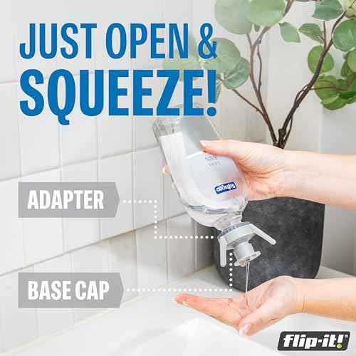 Flip-It! 2-Pack Premium Bottle Emptying Kit ? No more wasted product - Fits most plastic bottles ? Get out every drop of Shampoos, Lotions, & More ? 2 Base Caps, 6 Adapters ? Pastel Color Edition