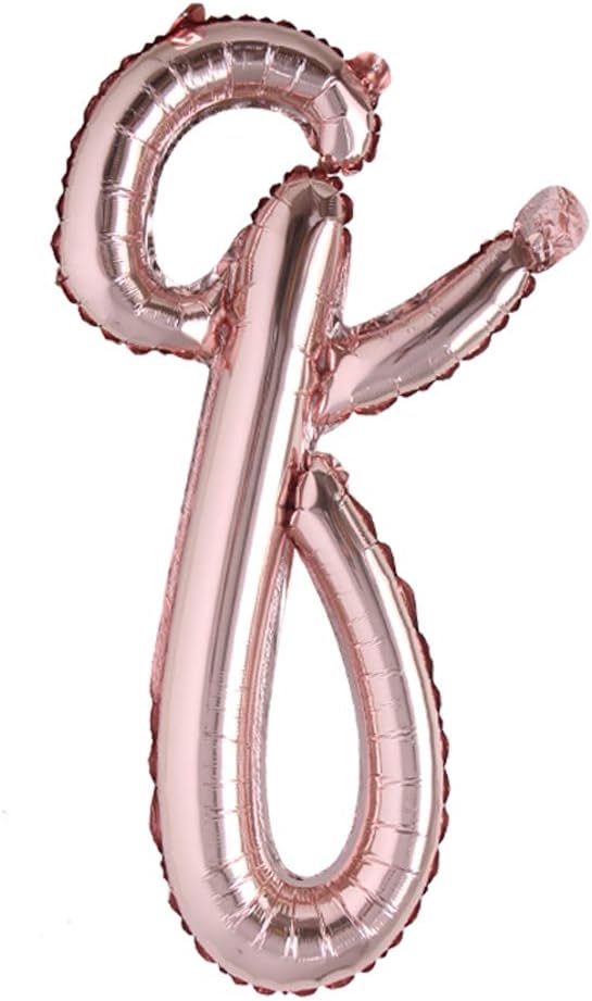 18 Inch Rose Gold Happy Birthday Balloons - Lowercase Letters Handwriting Style Balloons for Birthday Party Decoration