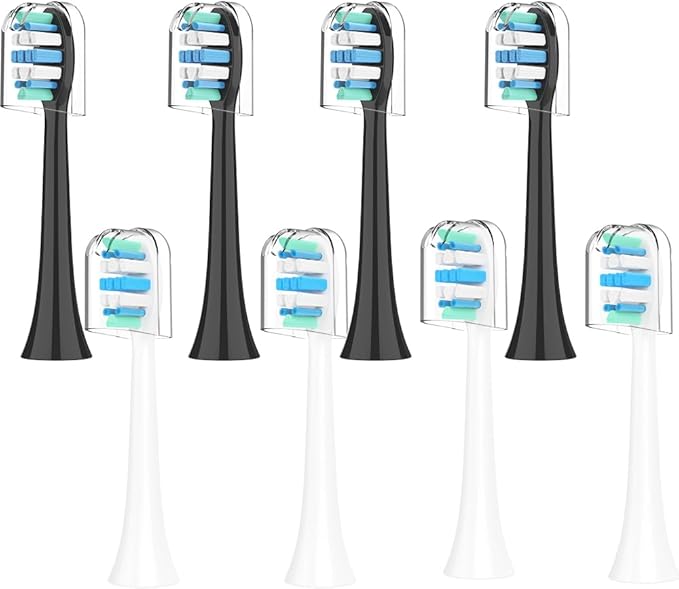 Electric Toothbrush Heads for Philips Sonicare Replacement Heads C1,C2,Replacement Brush Head Compatible with Phillips Sonicare Electric Toothbrushes, for Philips Sonic Care Brush,8 Pcs,4W+4B