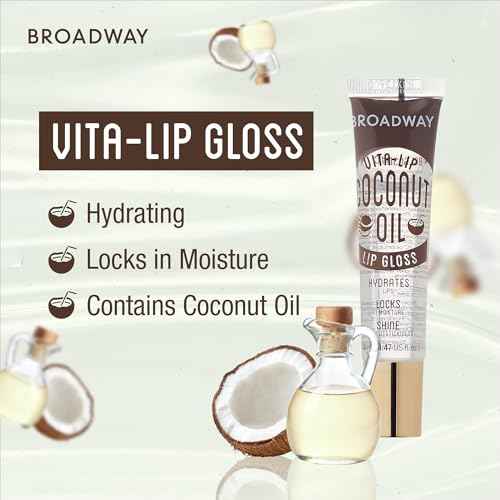 Ruby Kisses Broadway Vita-Lip Clear Lip Gloss (3 Pack Mango Butter, Rosehip, Coconut Oil), Ultra-Hydrating & Soothing Formula with Vitamin Oils, High-Shine Non-Sticky Finish, Healing Lip Balm