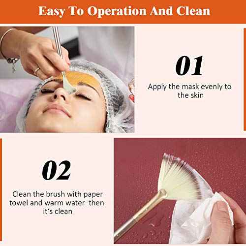 9 Pieces Facial Fan Mask Brushes, Soft Facial Applicator Brushes Tools for Peel Glycolic Makeup for Mud Cream(Champagne)