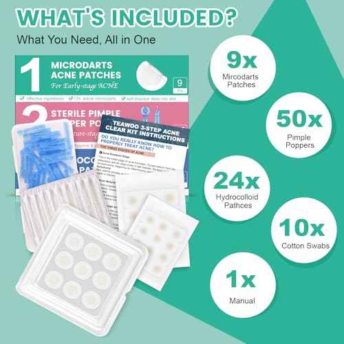 3-Step Microdart Pimple Patches Set ? 83 Count, including 9 Microdarts Pimple Patches, 50 Pimple Poppers, and 24 Hydrocolloid Patches