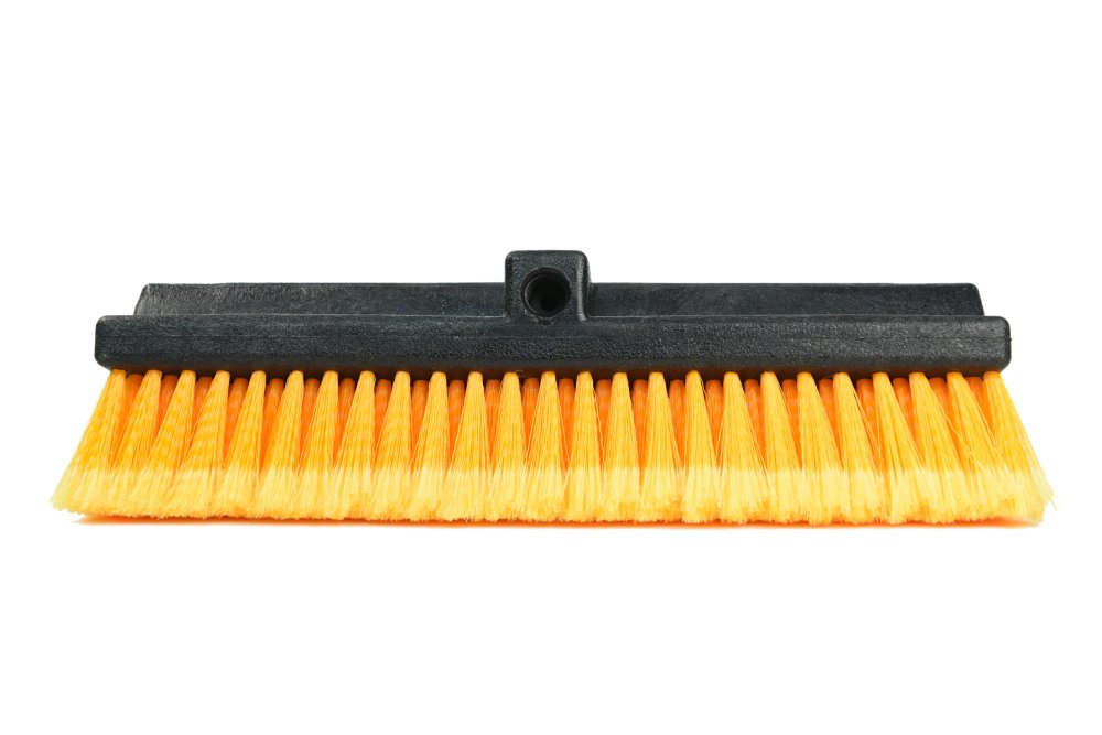 CARCAREZ 15 Flow-Thru Bi-Level Car Wash Brush Head Fits for RV Cleaning with Feather-Tip Bristles Orange