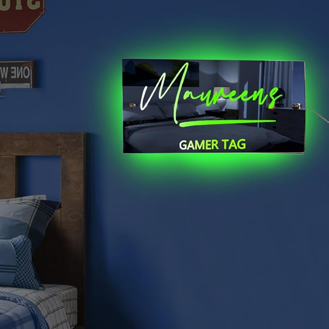 Personalized Tag Salon shop LED Name Mirror Light Custom LED Light Up Mirror Multi Colour Lighting Mirror Name Sign, Custom Name Neon Sign Light Wall Decor Mirror for Bedroom,Bar, barber shop