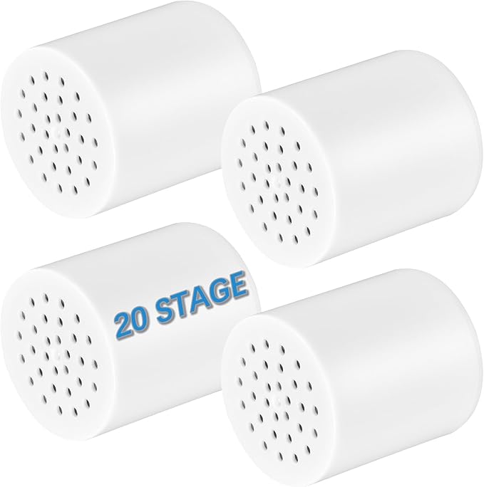 4 Pack Shower Filter Replacement Cartridge 20 Stage,High Output SF100, SF220 Shower Filters For Hard Water,Universal Cartridge,Waters Purifier, Shower Water Softener,filtro para ducha de baño