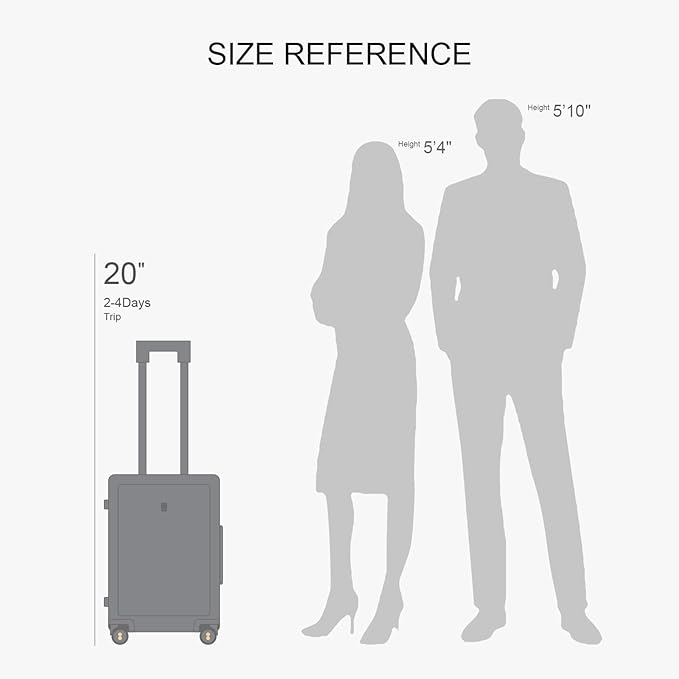 LEVEL8 Carry on Luggage Airline Approved, Carry-on Suitcases with Wheels, Lightweight Hardside Luminous Textured Luggage for Travel with Tsa Lock, 20 Inch, Navy
