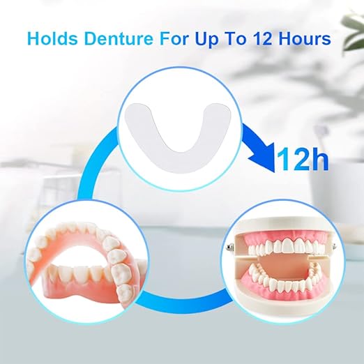 Generic Zinc Free Long-Lasting Denture Adhesive Cushion, 120 Pads (4 Pack) - Silicone Pads for Secure Hold and Food Seal - Lower