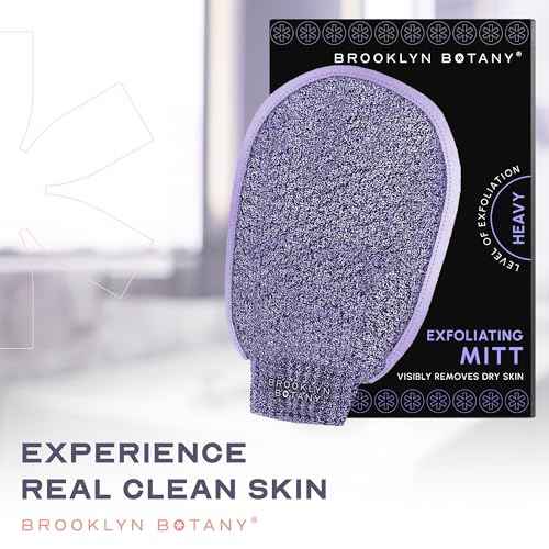 Brooklyn Botany Exfoliating Mitt for Bath and Shower ? Heavy Duty Exfoliating Body Scrubber for Massage and Dead Skin Remover for Body ? 1 Mitt