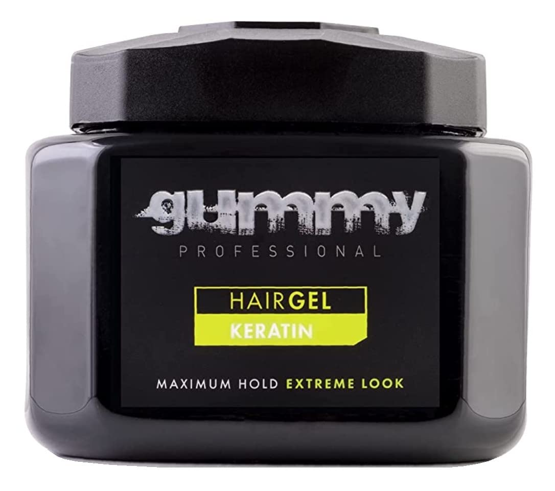 Gummy Hair Gel Maximum Hold Extreme Look Keratin 23.5 Ounce (Pack of 3)