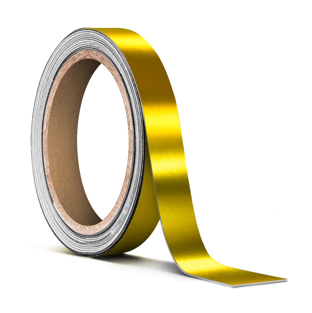 VViViD Satin Gold Chrome Pinstripe Vinyl Tape Roll (    x 25ft)