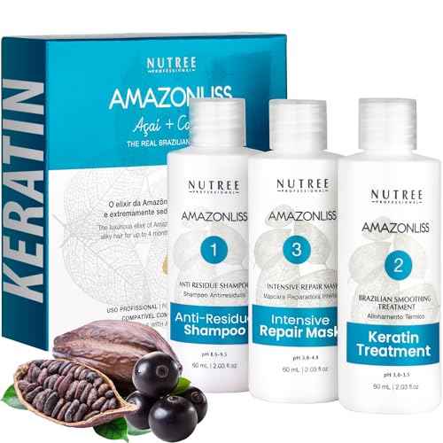 Brazilian Keratin Treatment Kit ? 3 Steps 2.03 fl oz | Formaldehyde-Free At Home Hair Straightening & Smoothing System |Keratina para Alisar el Pelo | Anti-Frizz Repair Mask & Shampoo