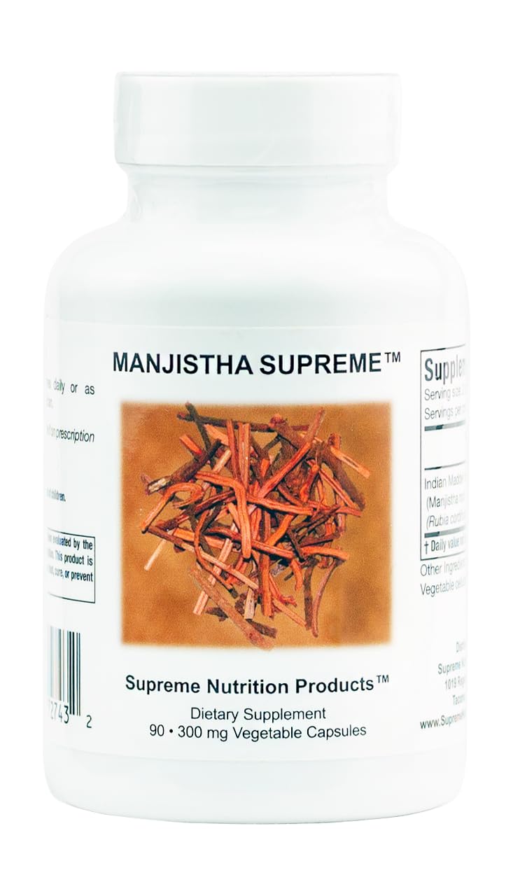 Supreme Nutrition Manjistha Supreme, 90 Pure Indian Madder Root Vegetarian Capsules
