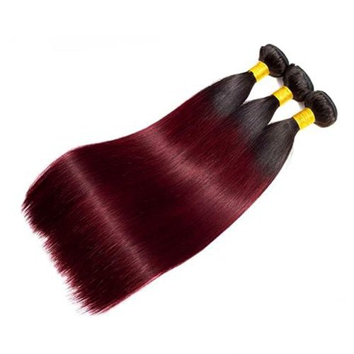 Ombre Burgundy Human Hair Bundles 20 22 24 Inch T1B/99J Straight Burgundy Bundles Human Hair 100% Unprocessed Soft Sew in Bundle with Double Weft for Black Women