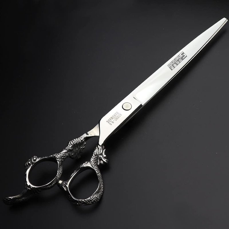 Professional Hairdressing Scissors 7/7.5/8 Inch Hairdressing Scissors Gold and Black Gold Dragon Scissors (9 Inch Flat Scissors)