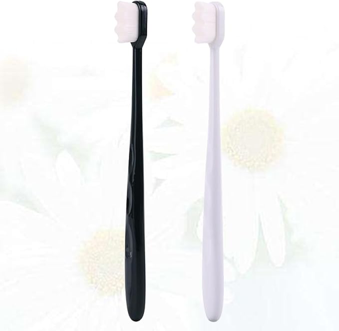 2PCS Portable Wave Toothbrush with Plastic Handles Soft Bristles for Gentle Gum Care Compact Travel and Camping Oral Hygiene Lightweight and Reusable for Home Go Use