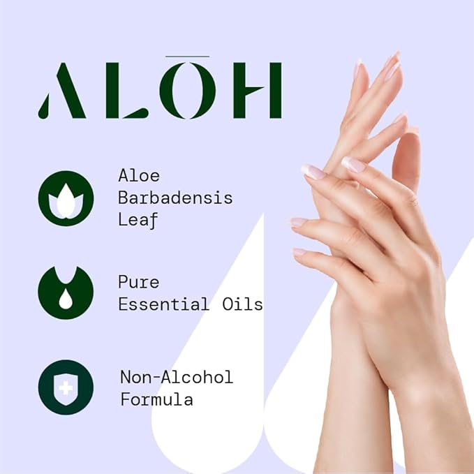 ALŌH Skin - Softening Sanitizing Hand Wipes – Peppermint Eucalyptus + Aloe - 1 Box of 500ct Individually Wrapped Wipes