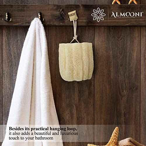 Almooni Egyptian Loofah Exfoliating Body Scrubber, Natural Real Egyptian Shower Loofah Sponge Body Scrubber for Women and Men, for Body and Face That Will Get You Clean - 3 Count (1 Pack)