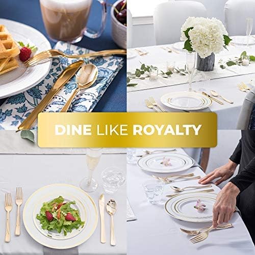 Gold Plastic Silverware Set (200-Pack) – Disposable Heavy Duty Cutlery, 67 Forks, 67 Knives, 67 Spoons for Parties, Weddings, Dinners & Holidays
