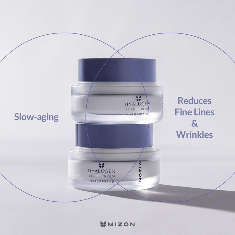 MIZON Hyalugen Le Lift Cream with Hyaluronic Acid and Marine Collagen Deep Hydration Total Care Youthful Skin Revitalizing Korean Skincare (1.69 oz)