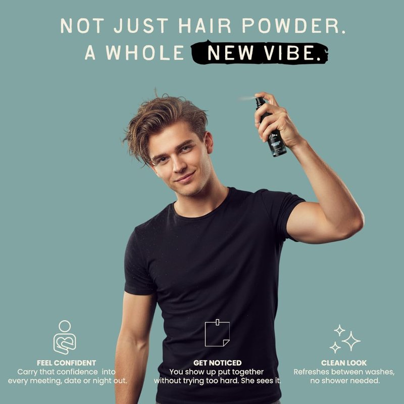 Fin Hairworks Plant Based Hair Texture Powder Spray, Volumizing Styling Powder, Natural Matte Finish, Medium to strong hold, Teens fluffy hair, Cheerleading, Wedding Updo, 20g non-aeresol puff pump