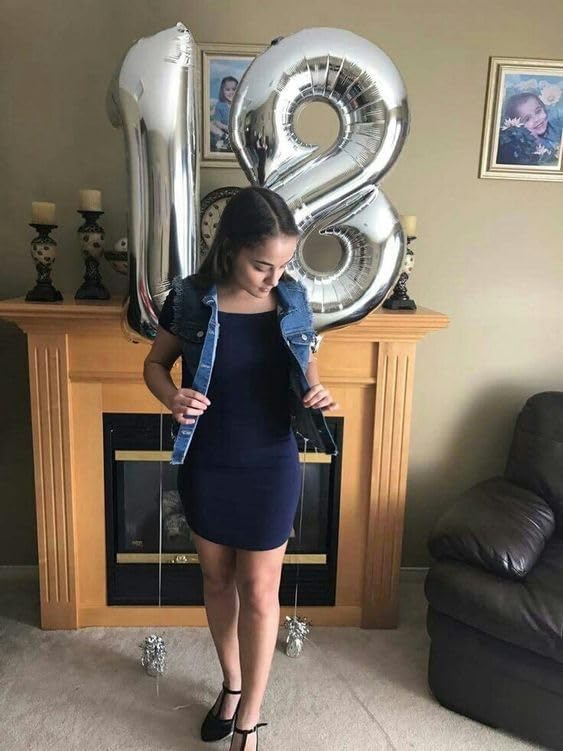 18 Balloon Number, Silver Number 18th Birthday Balloons 40 Inch, 18 Years Old Silver Birthday Decorations for Boys Girls, 18th Anniversary Decorations