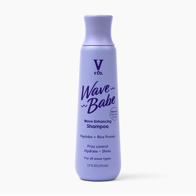 V&Co. Wave Babe Wavy Hair Shampoo, Sulfate Free & Paraben Free Hydrating Hair Care with Rice Protein & Peptides for Frizz Control & Wave Definition – 12 fl oz