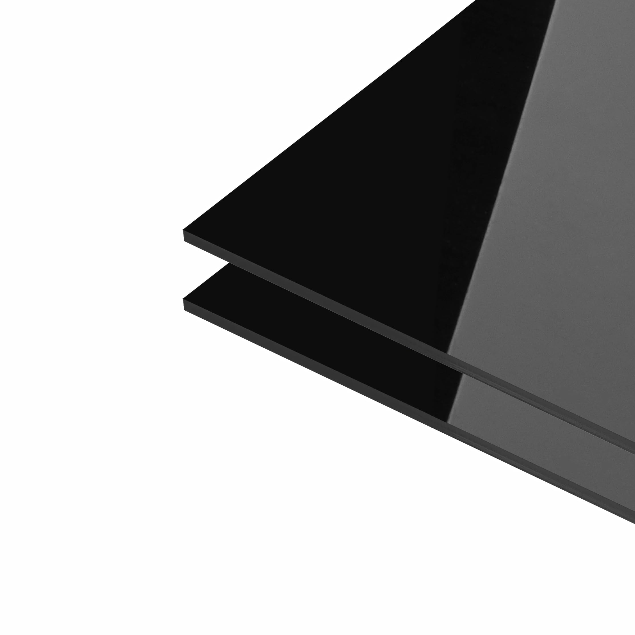 KAITELA Pack of 10 Black Acrylic Sheet 8" x 10" Cast Plexiglass Panel 1/8" Thick (3mm) Plastic Board for Craft Projects, Laser Cutting, Photography, Sign