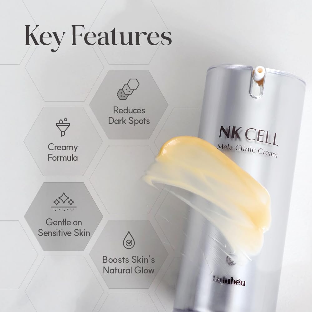 LULUBEU Mela Clinic Cream with NK Cell Technology, Hydrating Cream with Arbutin & Tranexamic Acid for Skin Texture & Tone Balance, 0.5 fl oz