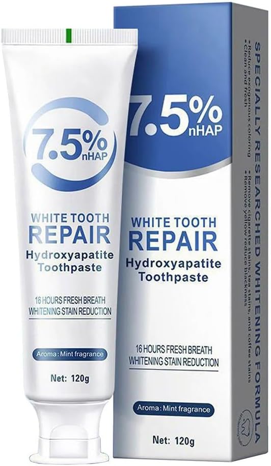 Hydroxyapatite Toothpaste for Enamel Repair & Stronger Teeth, Gentle Mint Flavor, Fresh Breath, Daily Oral Care with Hidroxiapatita
