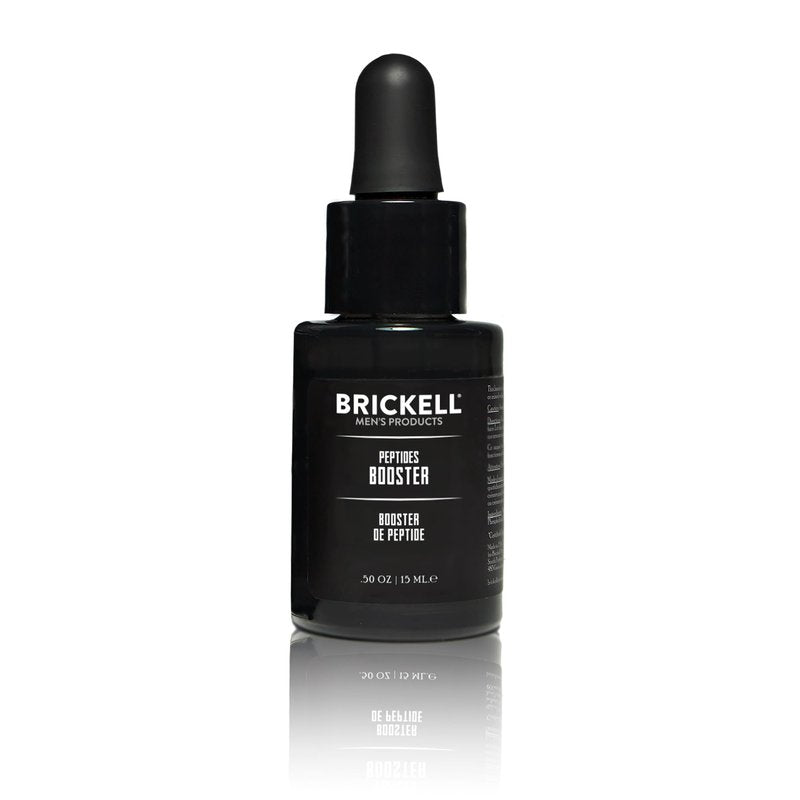 Brickell Men’s Protein Peptides Booster Serum for Men, Protein Peptides Booster for Face to Firm & Restore Skin, Boost Collagen Production & Fight Aging, Hyaluronic Acid & Glycerin, Unscented, 0.5oz