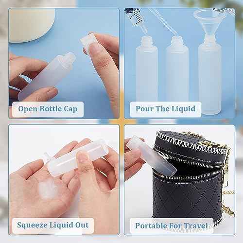 BENECREAT 10 Pack 18ml 0.6oz Small Travel Squeeze Bottles Refillable Makeup Foundation Container Travel Essentials Sample Bottles for Toiletries, Shampoo Toner Cosmetic